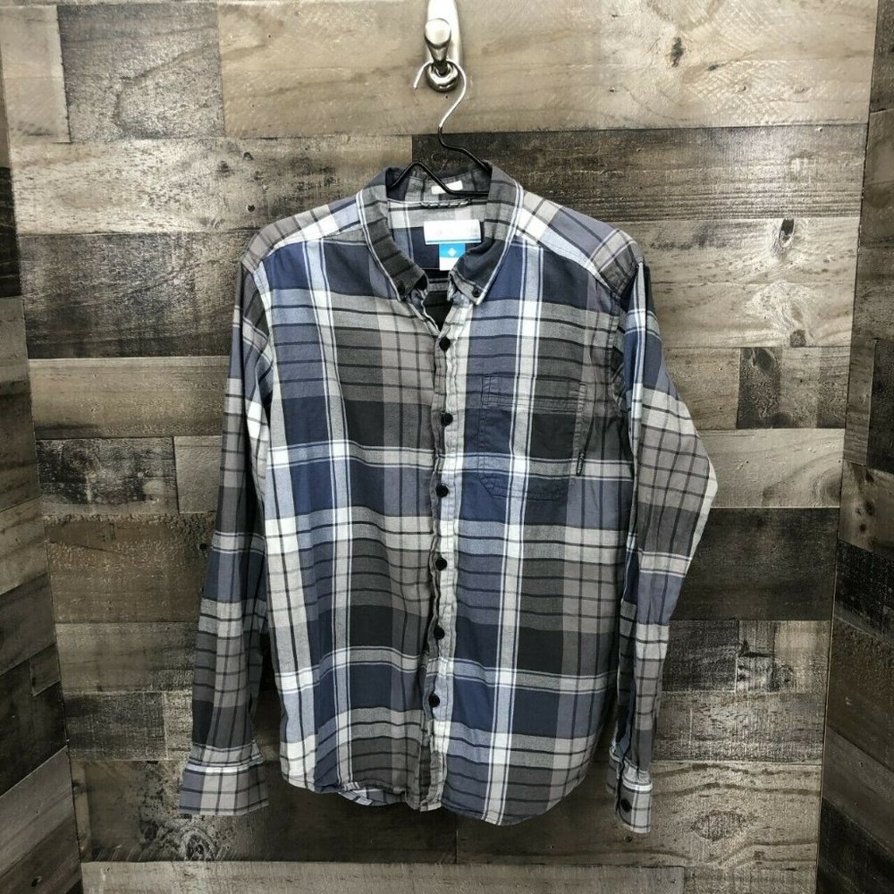 Columbia Mens Regular Fit Plaid Checker Shirt Sz S
